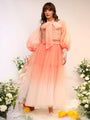 Organza Tie Up Shirt & Tule Skirt