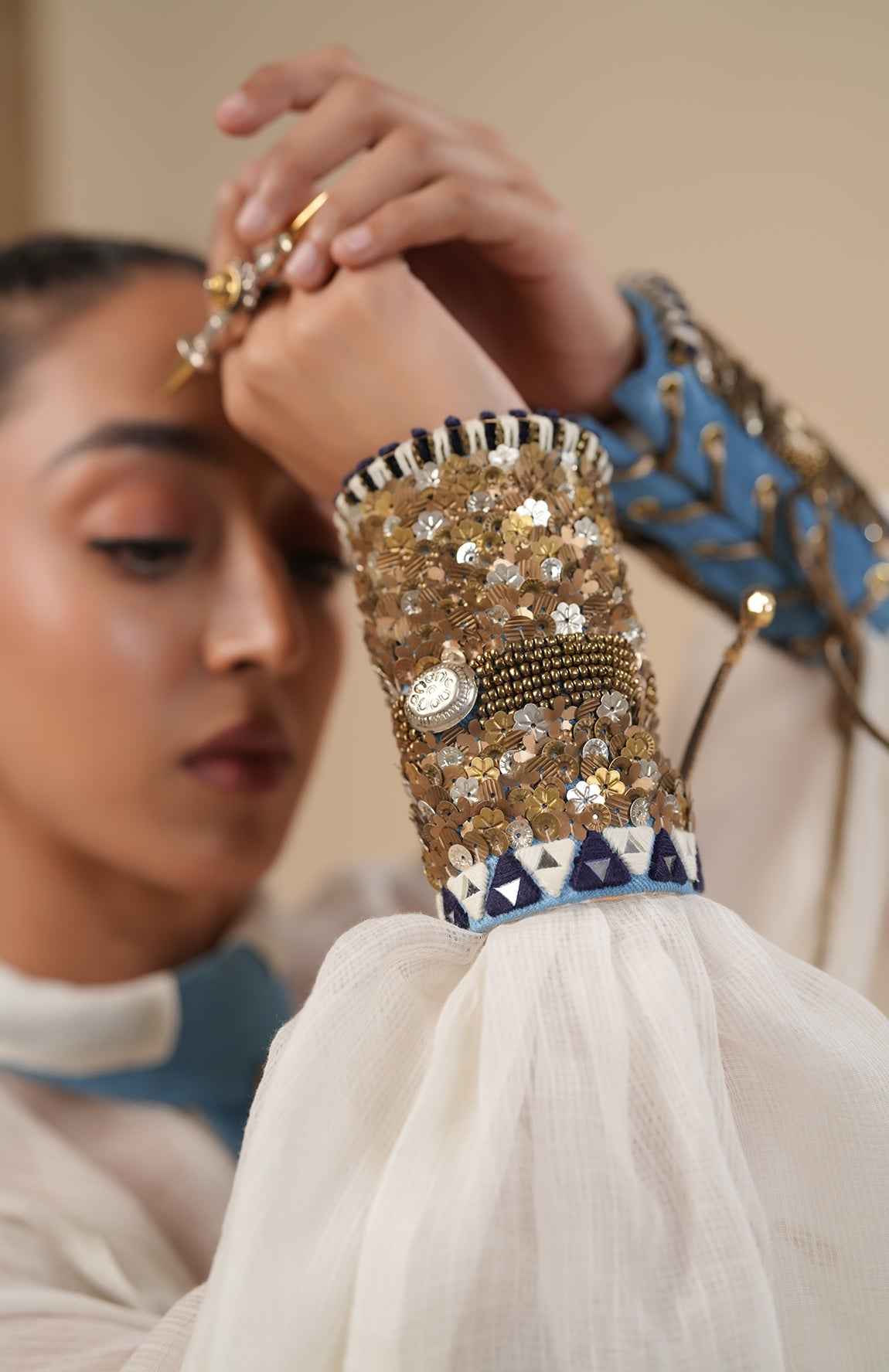 Denim Embellished Cuff