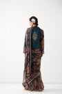 The prussian blue Sheesha Koti Saree