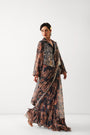 The prussian blue Sheesha Koti Saree