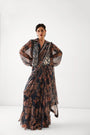 The prussian blue Sheesha Koti Saree