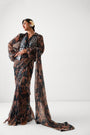 The prussian blue Sheesha Koti Saree