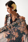 The prussian blue Sheesha Koti Saree
