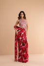 The cosmo politian saree with ambi backless blouse.
