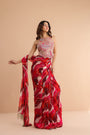 The cosmo politian saree with ambi backless blouse.