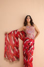 The cosmo politian saree with ambi backless blouse.
