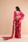 The  cosmo politian saree with bohemium blouse.