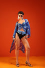 The california blue bikini coverup set