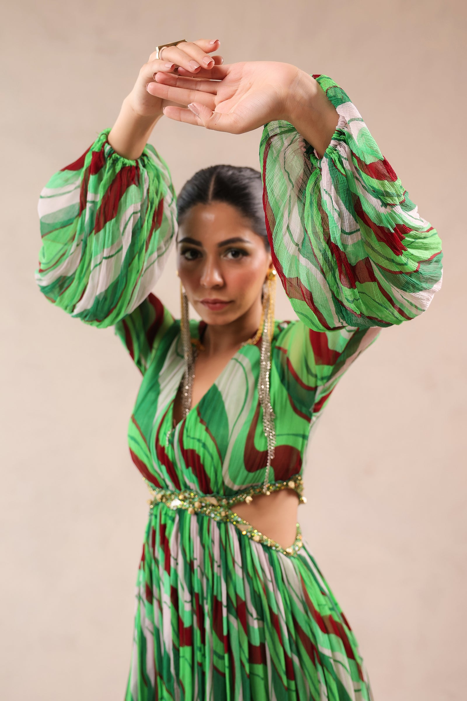 The Green Queen Peekaboo Waist line dress
