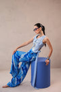 The Swagger Sheesha koti pant  set in ocean & atlantic lehar