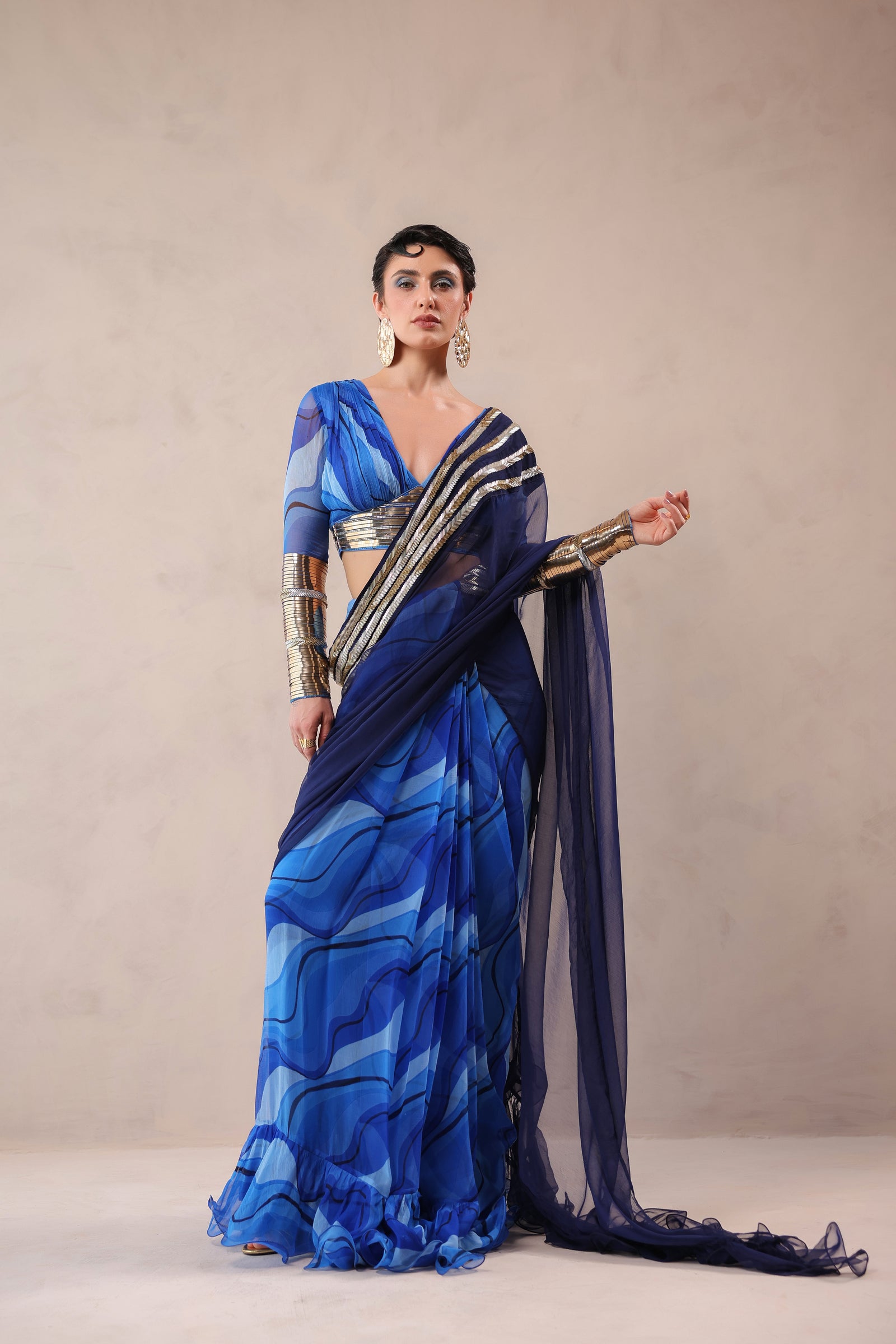 The Hollywood saree with Cinema Blouse