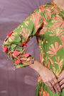 Ballygunge avacado green  tassel tunic set in