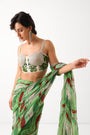 The lush green lehar saree with corset blouse