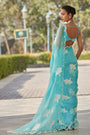 Blue Flower Saree Set