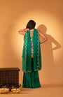 A Embroidered Sharara Set With Peplum And Duptta