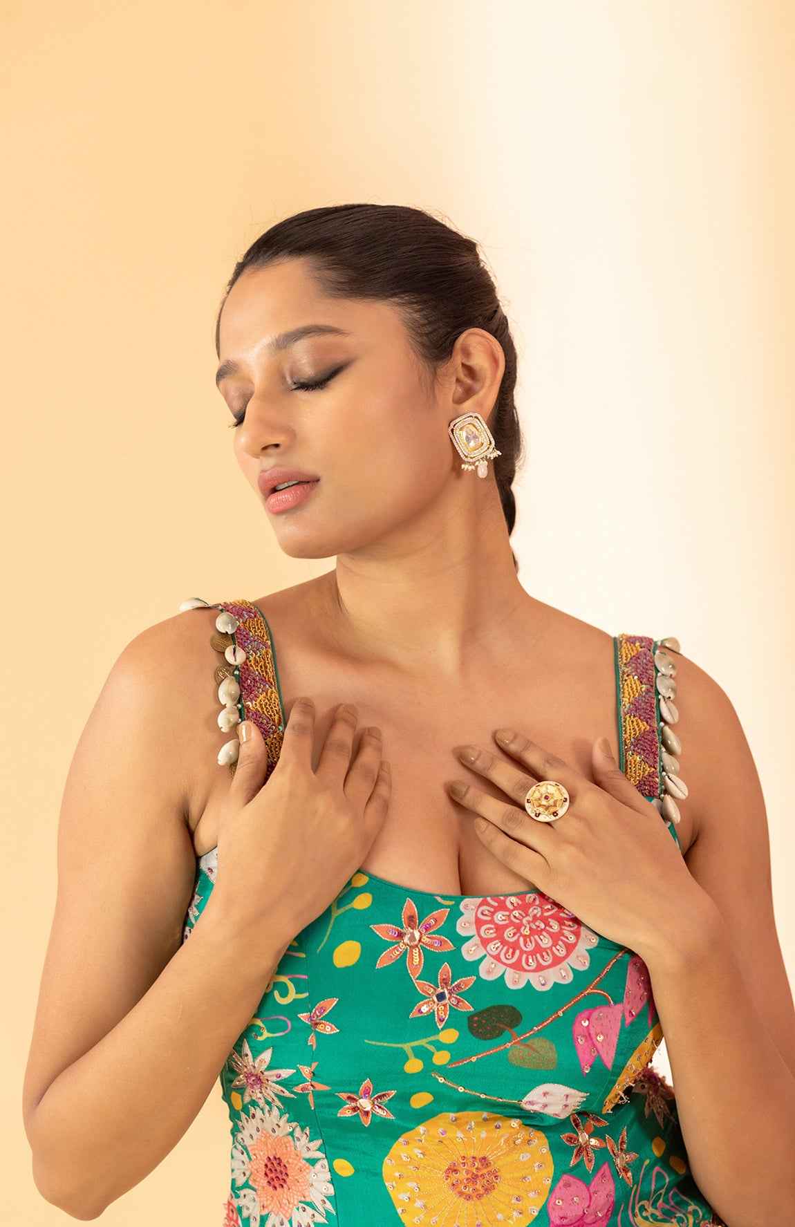 A Embroidered Sharara Set With Kurti And Duptta