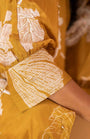 A Mustard Print Embroidered Co-Ord Set