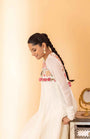 A Off White Hand Embroidered Anarkali Set With Pants And Duptta