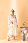 A Off White Hand Embroidered Anarkali Set With Pants And Duptta