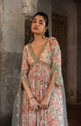 A Ivory Printed Hand Embroidered Anarkali With Duptta