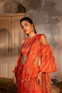 A Pre-Draped Saree Set With Hand Embroidered Blouse