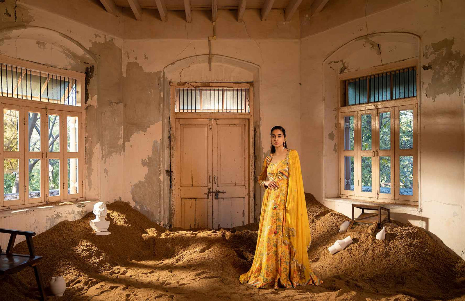 A Printed Koti Style Anarkali With Duptta