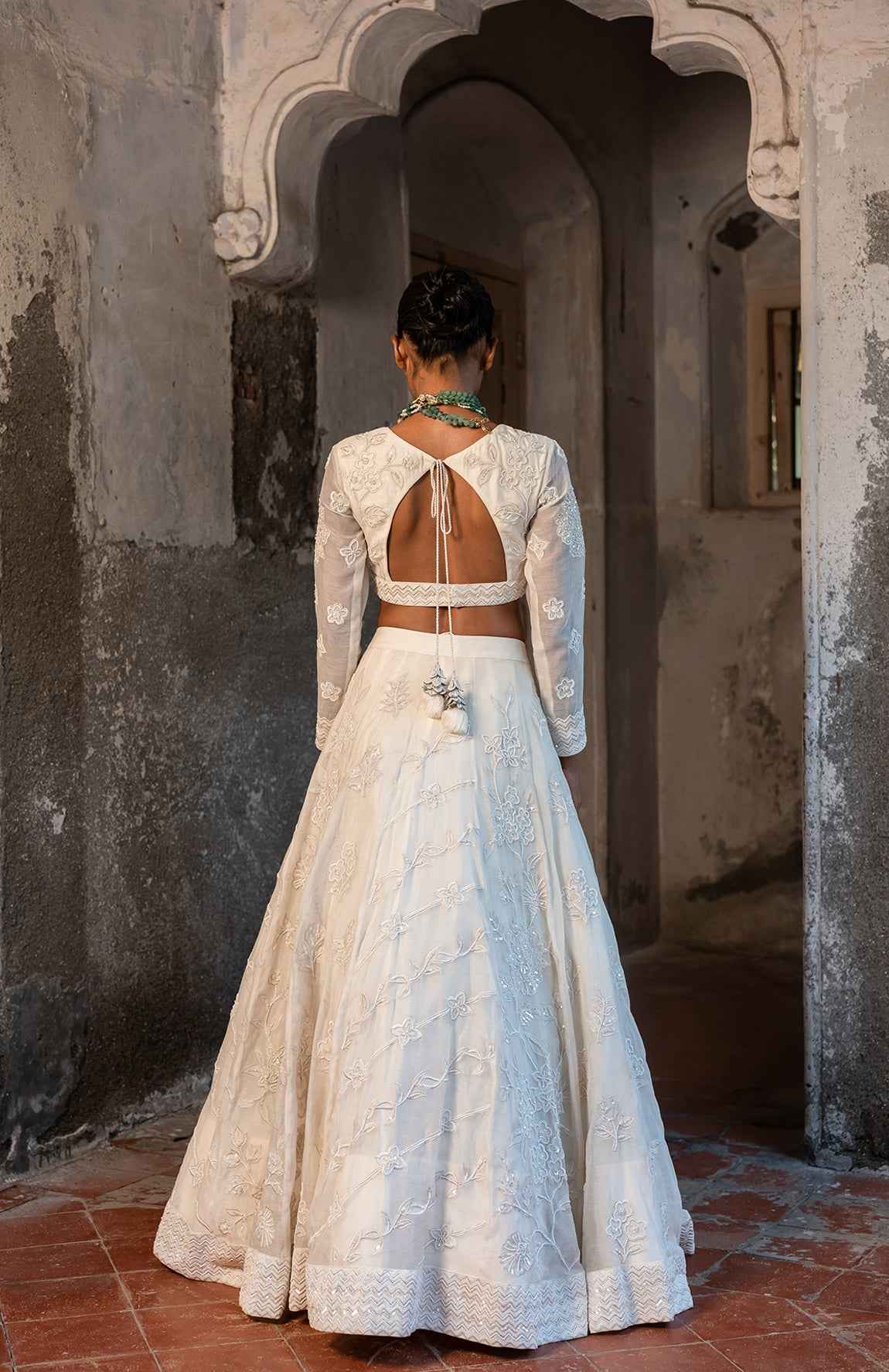 A Hand Embroidered Lehenga Set Paired With Blouse And Duptta