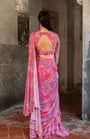 A Hand Embroidered Pre-Draped Ruffle Saree And Blouse