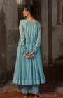 A Powder Blue Anarkali Paired With Pants