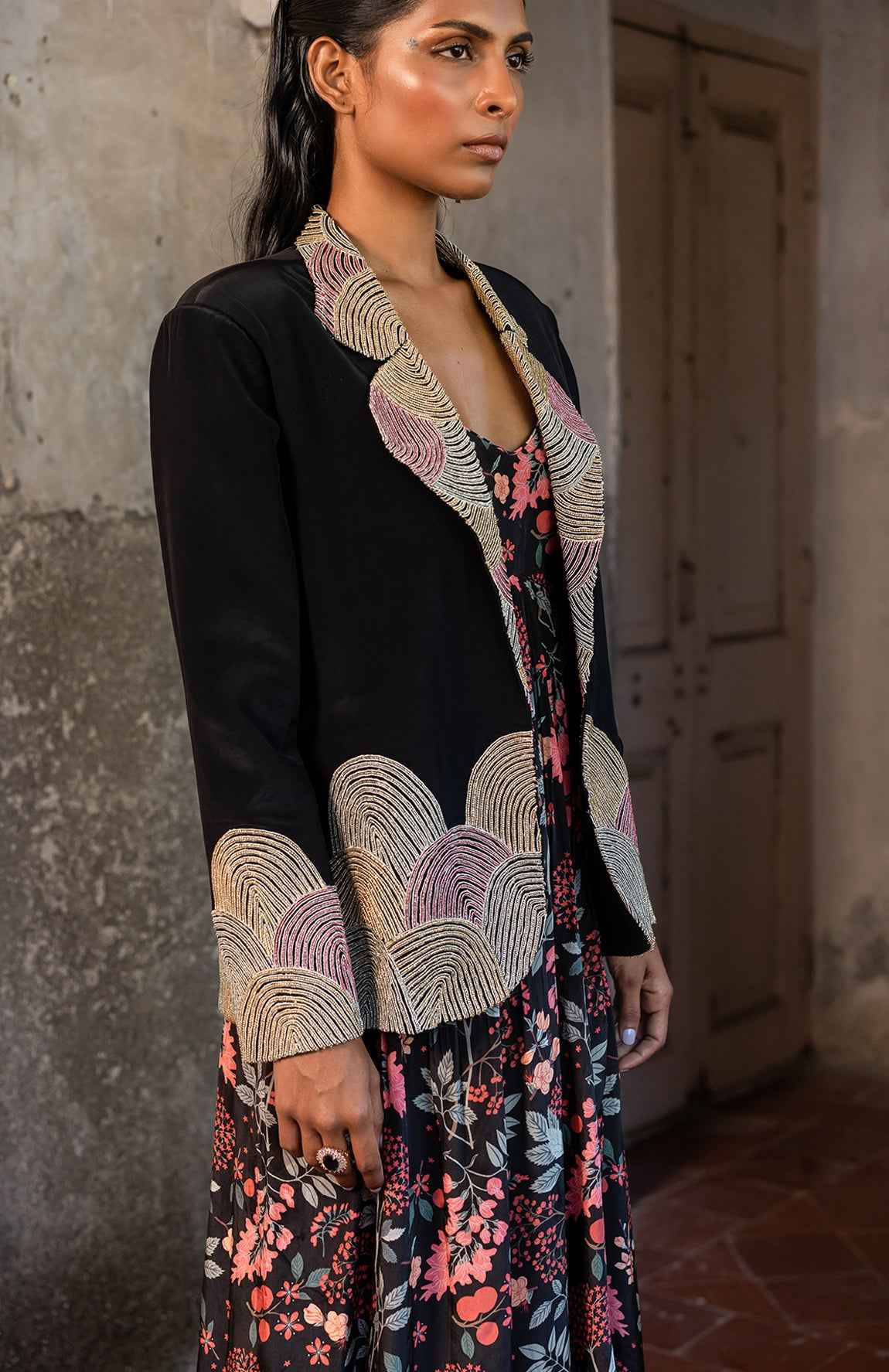 A Long Dress With Blazer