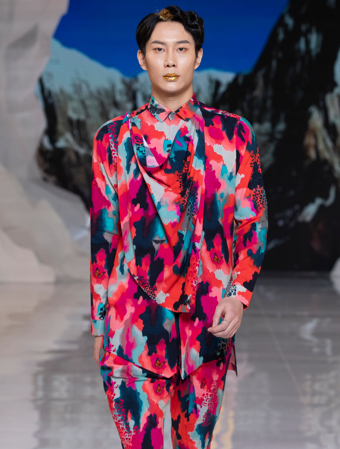 Leh Cowl Printed Coord Set by Mr. Ajay Kumar