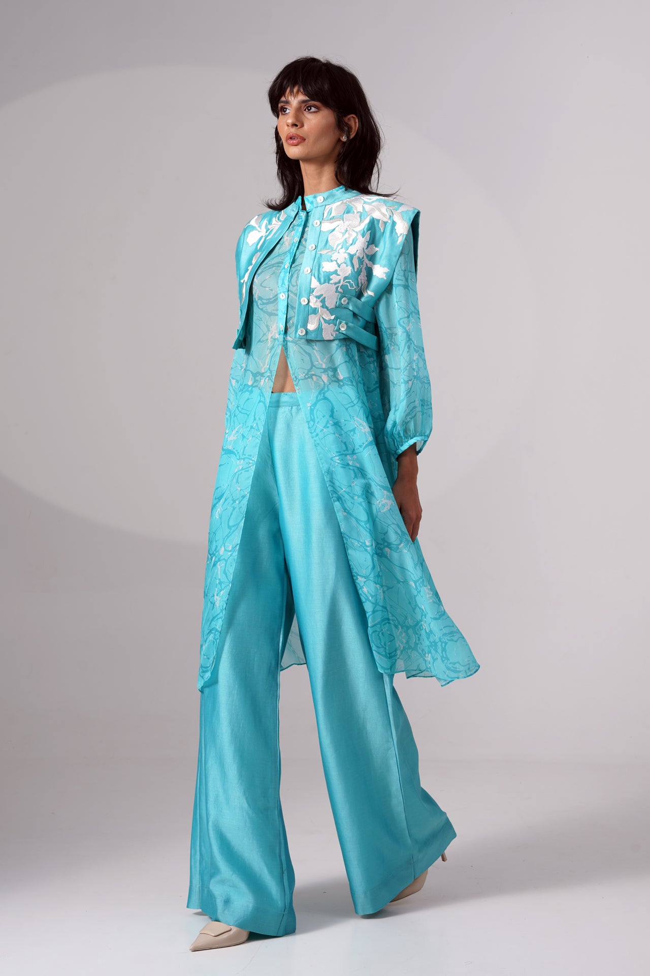 Lana - Crop Jacket Long Shirt Flared Pants