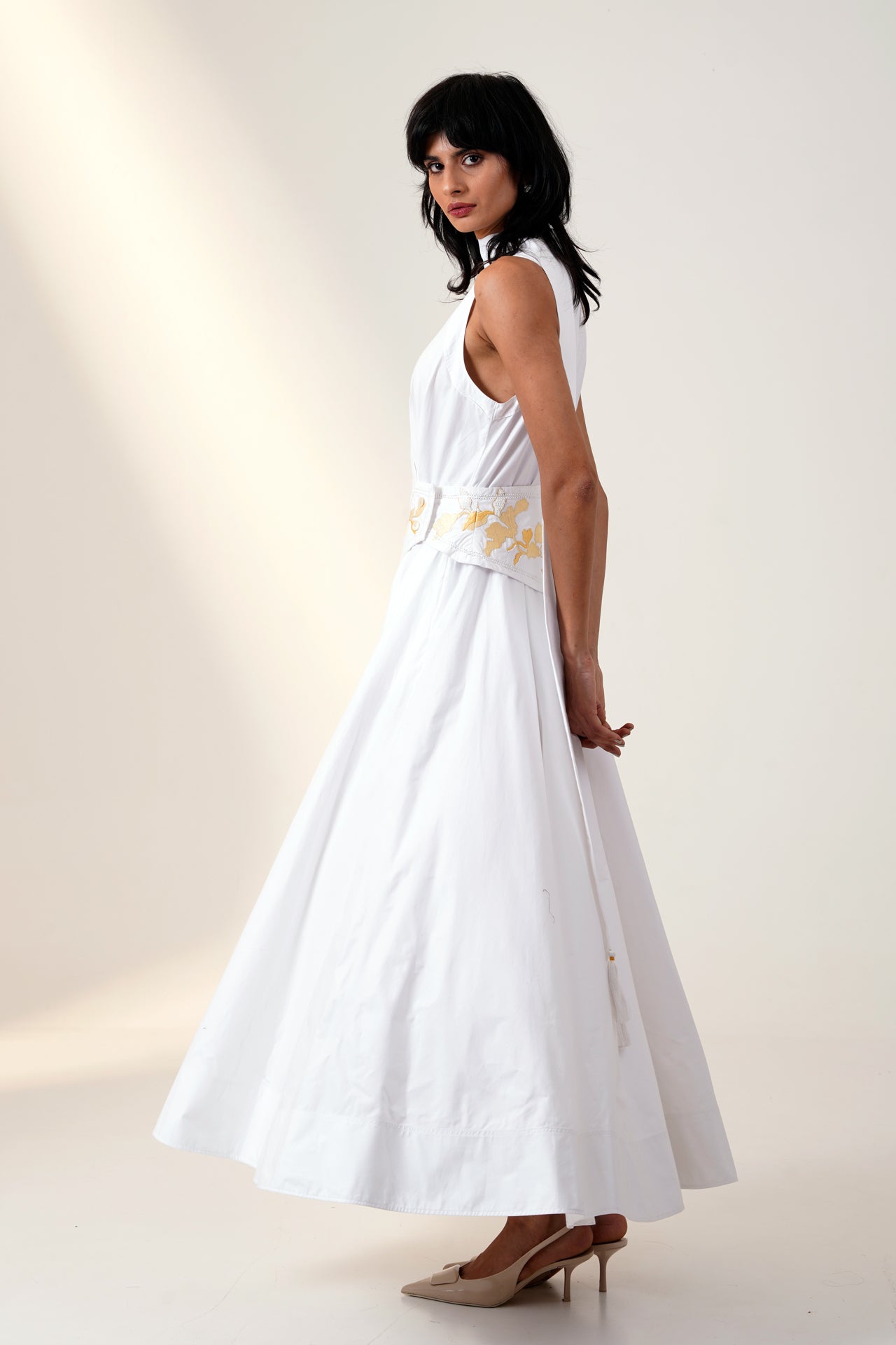 Dona - Lava Long Dress With Corset Belt