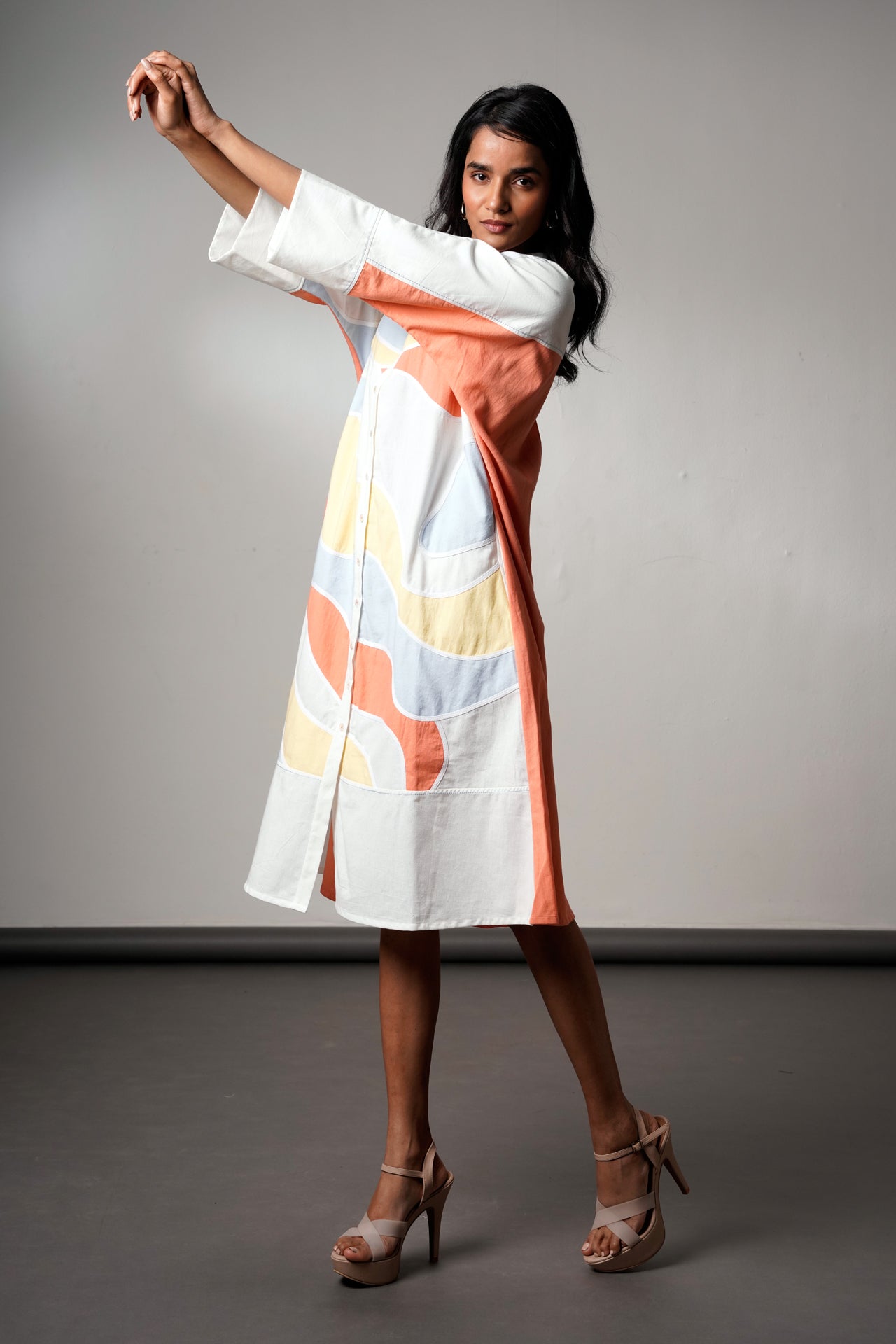 Morado-brushstroke-midi-dress