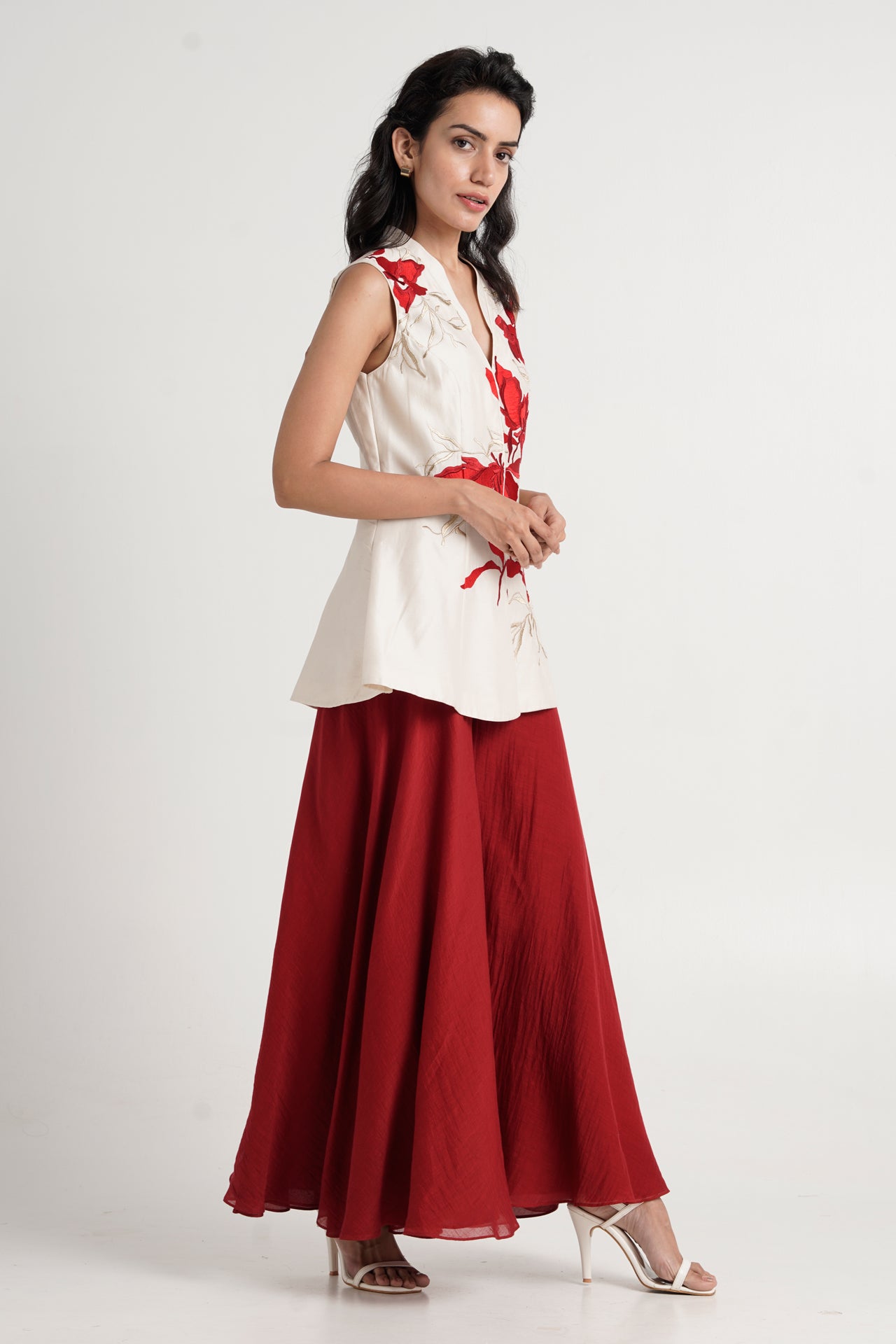 Princess-fit Peplum Top + Divided Skirt