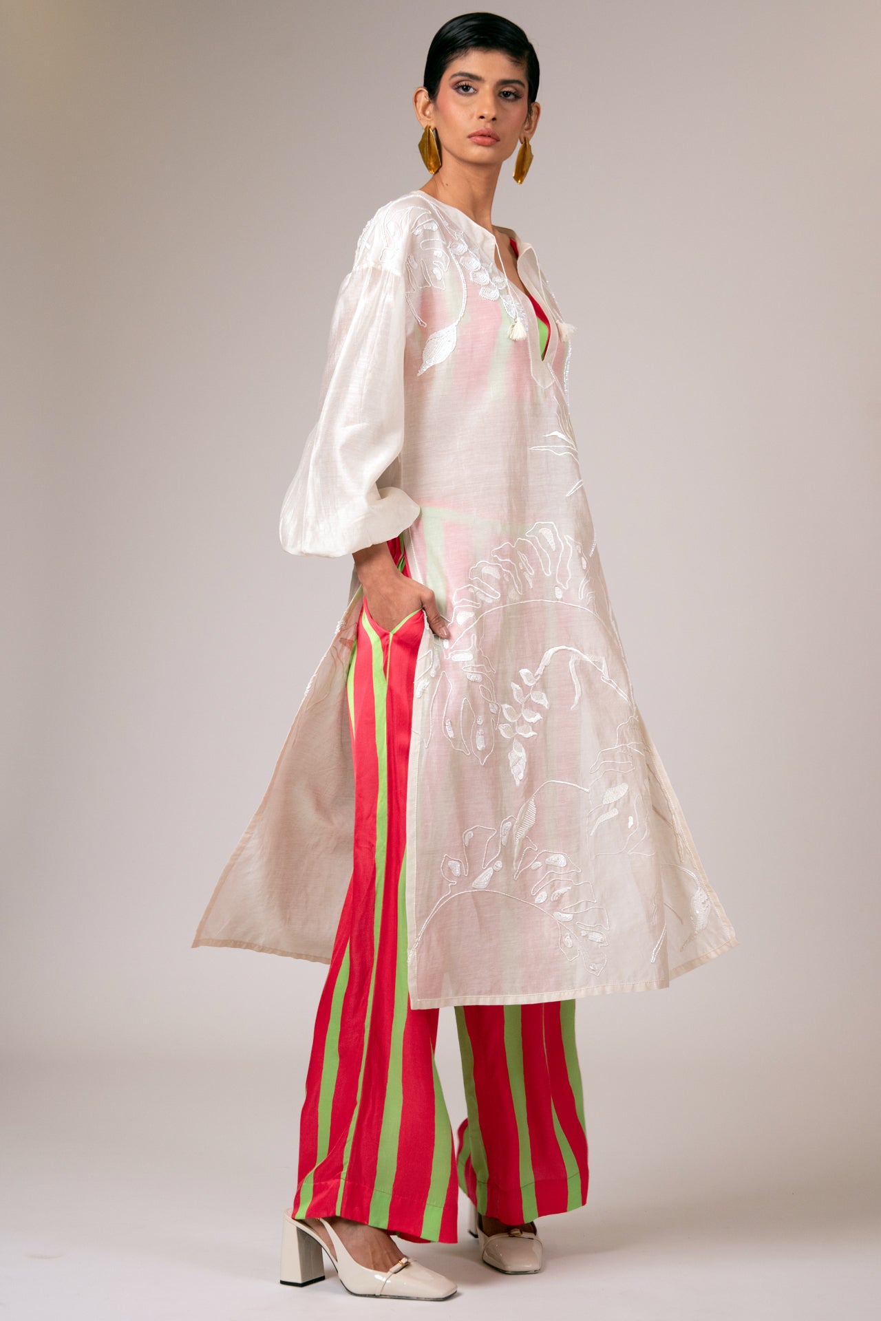 Sheer Kaftan, Bustier & Pants