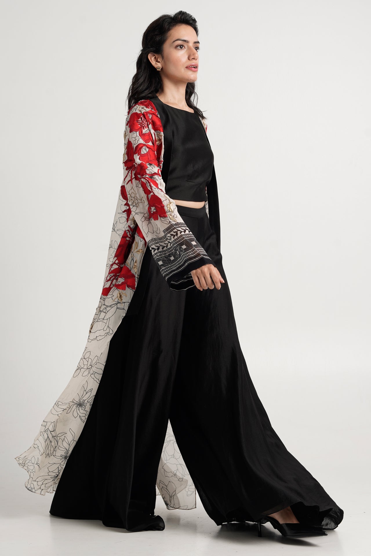 Embroidered Overlay Jacket Set of 3