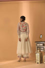 A Off White Hand Embroidered Anarkali Set With Pants And Duptta
