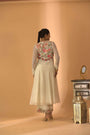 A Off White Hand Embroidered Anarkali Set With Pants And Duptta