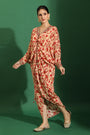 Chintz printed drape dress