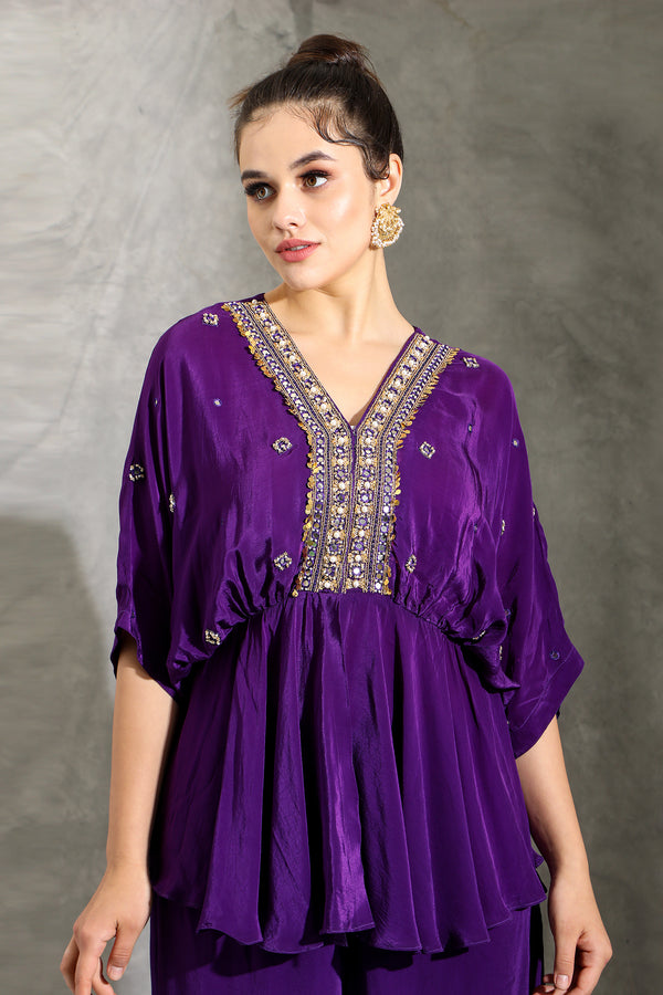 Purple embellished coordset