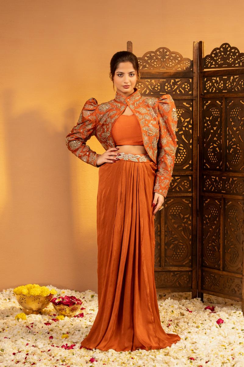 Gul-Cropped Jacketset