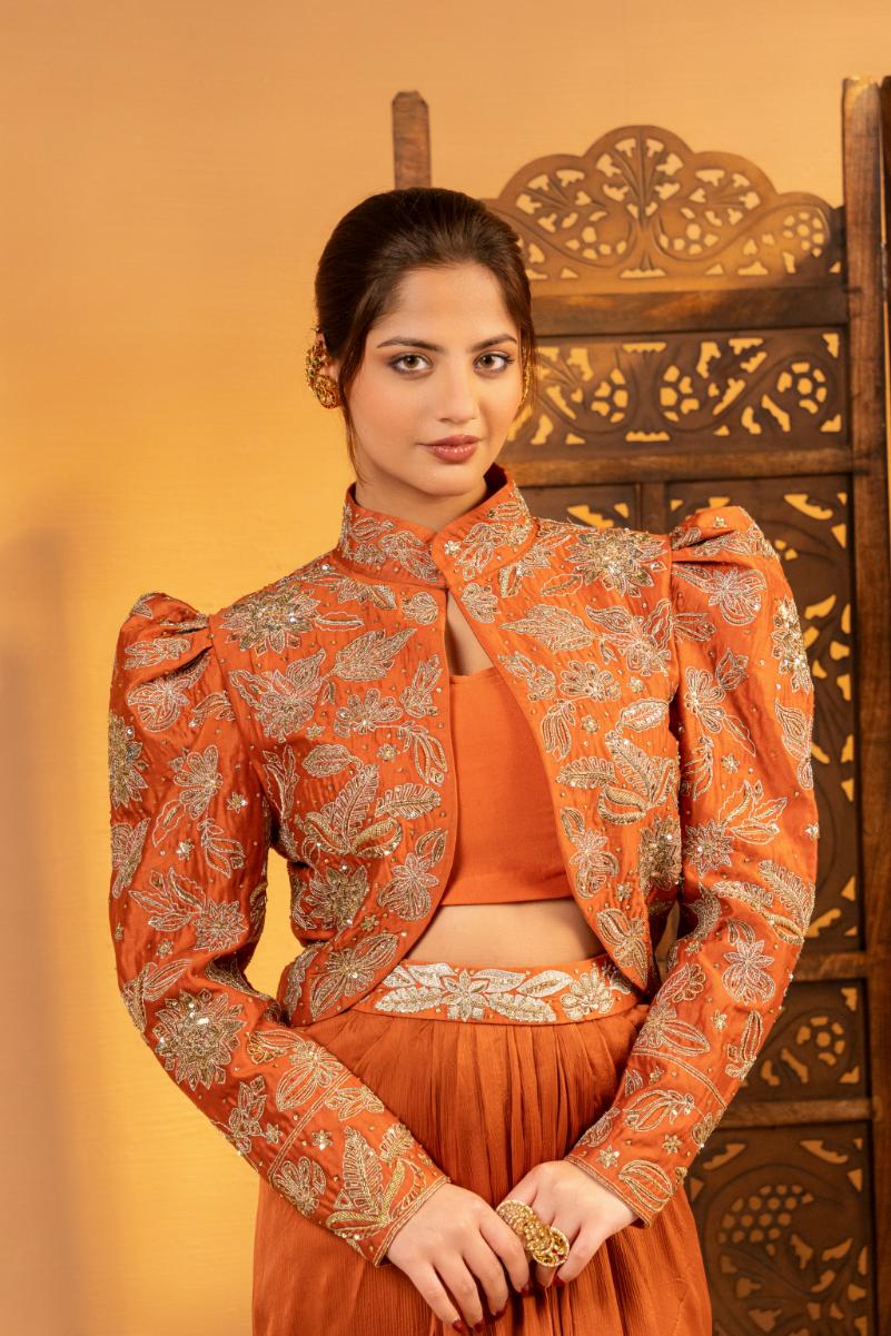 Gul-Cropped Jacketset