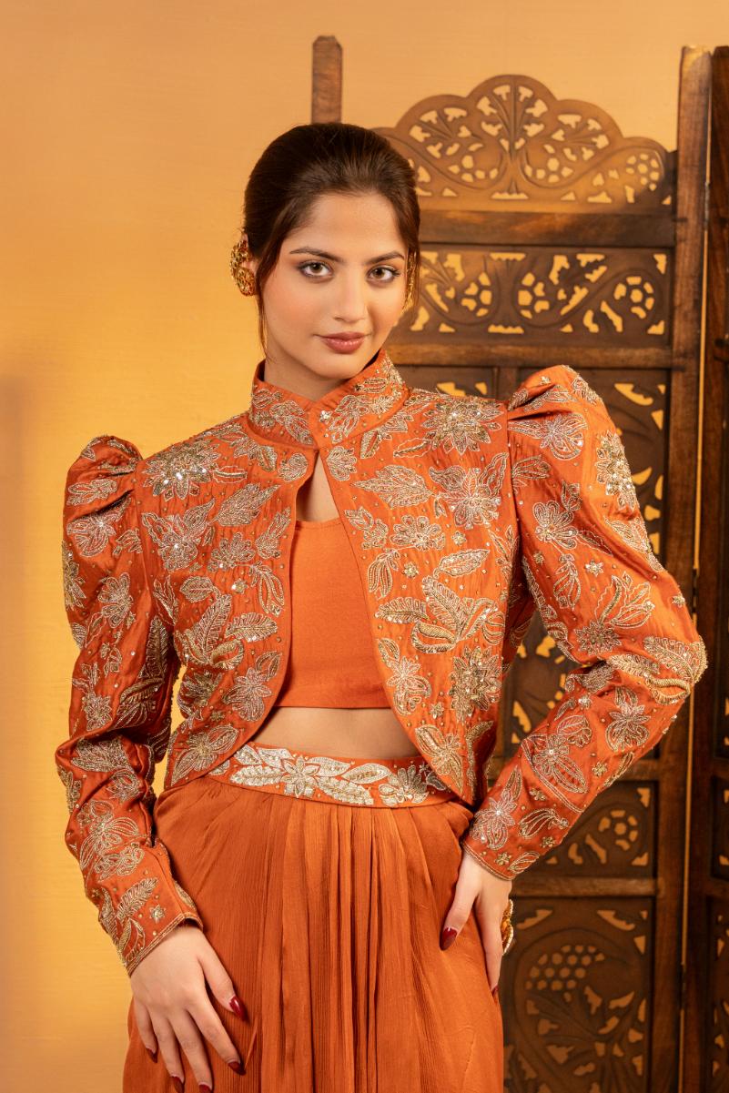 Gul-Cropped Jacketset