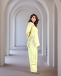Creamy Avocado Green Embroidered Tunic With Farshi Salwar