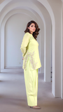 Creamy Avocado Green Embroidered Tunic With Farshi Salwar