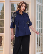 Dark Blue Drop-Shoulder Shit