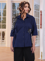 Dark Blue Drop-Shoulder Shit