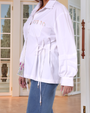 White Cotton Drop-Shoulder Shirt