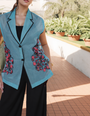 Turquoise Organza Co-Ord Set